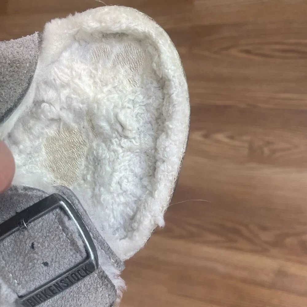 Birkenstock Arizona Shearling Sandals Women's 39 /US 8 Stone Coin/Natural